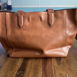 Brown soft leather coach bag